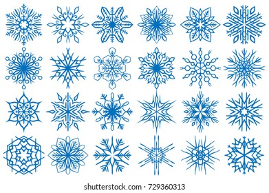 Snowflake Vector Ornaments Set 17. Great for winter and Christmas projects.