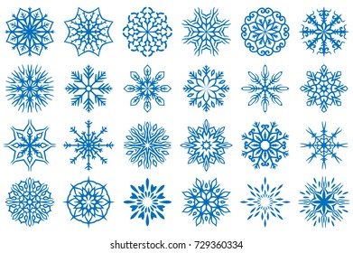 Snowflake Vector Ornaments Set 19. Great for winter and Christmas projects.