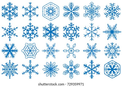 Snowflake Vector Ornaments Set 2. Great for winter and Christmas projects.