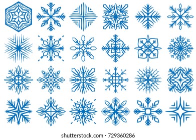 Snowflake Vector Ornaments Set 20. Great for winter and Christmas projects.