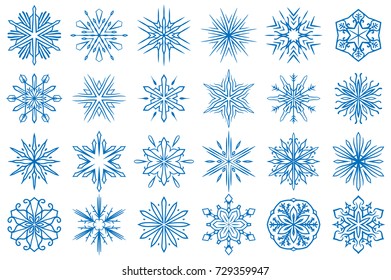 Snowflake Vector Ornaments Set 6. Great for winter and Christmas projects.