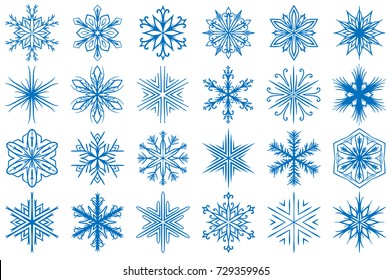 Snowflake Vector Ornaments Set 7. Great for winter and Christmas projects.