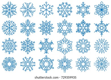 Snowflake Vector Ornaments Set 9. Great for winter and Christmas projects.