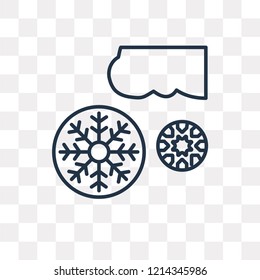 Snowflake vector outline icon isolated on transparent background, high quality linear Snowflake transparency concept can be used web and mobile