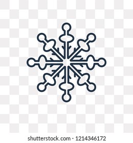 Snowflake vector outline icon isolated on transparent background, high quality linear Snowflake transparency concept can be used web and mobile