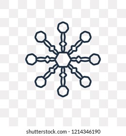 Snowflake vector outline icon isolated on transparent background, high quality linear Snowflake transparency concept can be used web and mobile