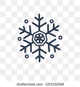 Snowflake vector outline icon isolated on transparent background, high quality linear Snowflake transparency concept can be used web and mobile