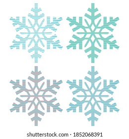Die Schneeflocken-Vektorgrafik. Line Patterned Schneeflocke. Abstrakte Schneeflocke einzeln auf weißem Hintergrund