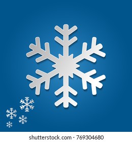 Snowflake vector in paper art and craft style for happy christmas and new year. vector illustration.