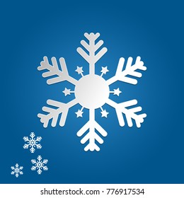 Snowflake vector in paper art and craft style for happy christmas and new year. vector illustration.