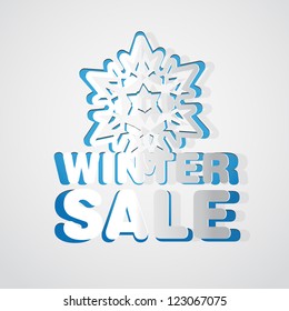 Snowflake vector paper winter sale - sticker - Christmas offer