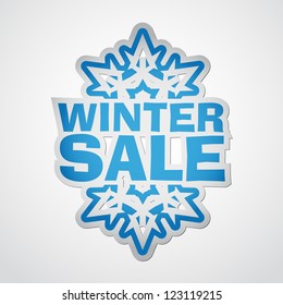 Snowflake vector paper winter sale - sticker - Christmas offer