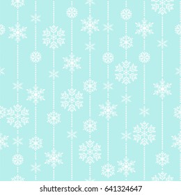 Snowflake vector seamless pattern.
