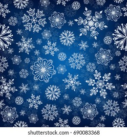 Snowflake Vector Seamless Pattern Weather Traditional Winter December Wrapping Paper Christmas Background.