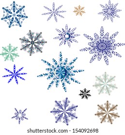 Snowflake. Vector set.