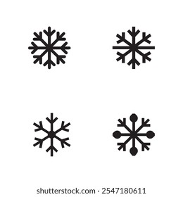 Snowflake vector silhouette with white background