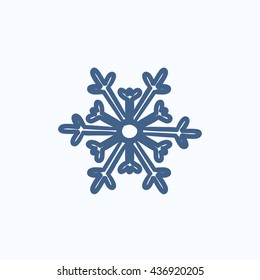 Schneeflocke Vektorgrafik Symbol einzeln auf Hintergrund. Handgezeichnete Schneeflocke-Ikone. Snowflake Sketch Symbol für Infografik, Website oder App.