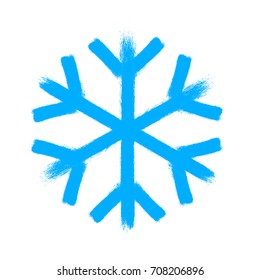 Snowflake vector symbol, christmas snow icon, blue color