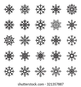 Snowflake Vector symbol graphic crystal frozen decoration for design Isolated.