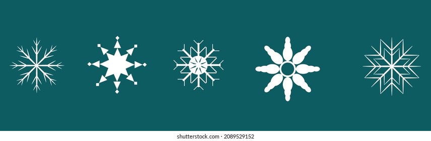 snowflake vector symbols set.snowflake on winter blue background. winter season christmas concept.