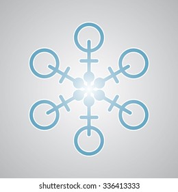 Snowflake - vector symmetric ornament - winter season - Christmas