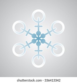 Snowflake - vector symmetric ornament - winter season - Christmas