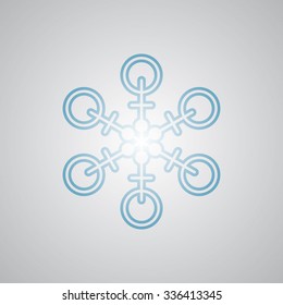 Snowflake - vector symmetric ornament - winter season - Christmas
