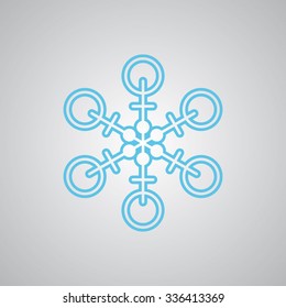 Snowflake - vector symmetric ornament - winter season - Christmas