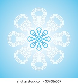 Snowflake - vector symmetric ornament - winter season - Christmas