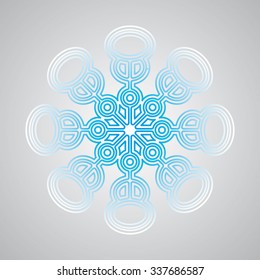 Snowflake - vector symmetric ornament - winter season - Christmas
