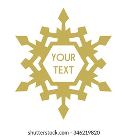 Snowflake, Vector Text Frame With Decorative Elements For Logos, Stickers, Labels, Tags And Other Design.