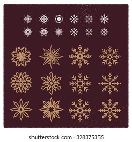 snowflake vector vintage ornaments