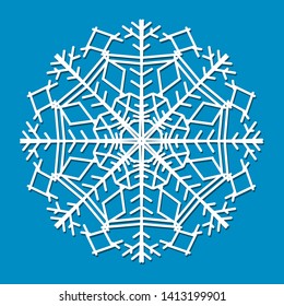 Snowflake vector white cartoon. Snow.