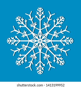 Snowflake vector white cartoon. Snow.
