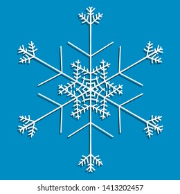 Snowflake vector white cartoon. Snow.