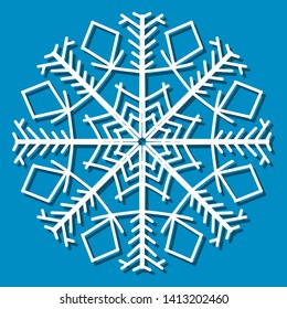 Snowflake vector white cartoon. Snow.
