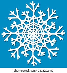 Snowflake vector white cartoon. Snow.