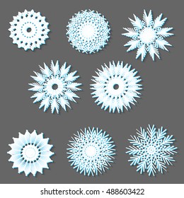 Snowflake Vectors. Collection of snowflakes, winter elements