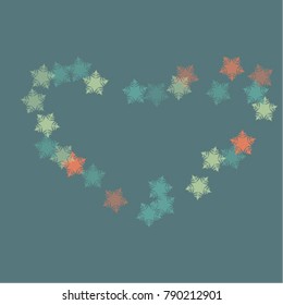 Snowflake vintage which consists of isolated elements. Stylish, consist of beautiful  elements in snowflake vintage. Can be used as print, wallpaper, cards, poster, logo, background