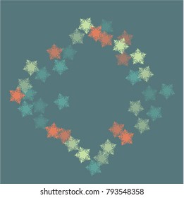 Snowflake vintage which consists of isolated elements. Stylish, consist of beautiful  elements in snowflake vintage. Can be used as print, wallpaper, cards, poster, logo, background