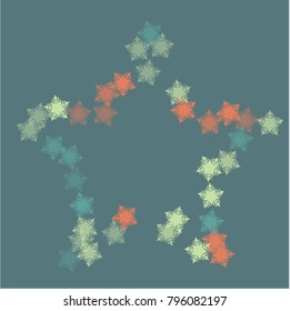 Snowflake vintage which consists of isolated elements. Stylish, consist of beautiful elements in snowflake vintage. Can be used as print, wallpaper, cards, poster, logo, background