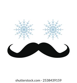 floco de neve água homem bigode ícone logotipo modelo de design