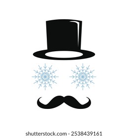 floco de neve água homem bigode ícone logotipo modelo de design