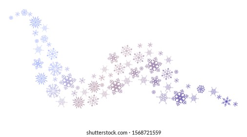 Snowflake wave element isolated on white background. Vector graphics.