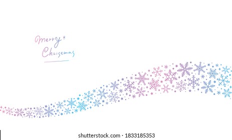 Fondo del marco de la ilustración de la onda del copo de nieve, material de Navidad.