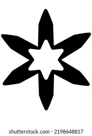 Snowflake, weather phenomenon sign - vector silhouette picture for logo or pictogram. Snowflake for sign or icon