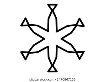 Snowflake, weather sign - vector linear picture for coloring, logo or pictogram. Outline. Snowflake, snow for icon or sign.