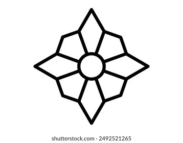 Snowflake, weather sign - vector linear picture for coloring, logo or pictogram. Outline. Snowflake, snow for icon or sign.