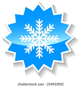 Snowflake web blue icon on a white background. Vector Illustration