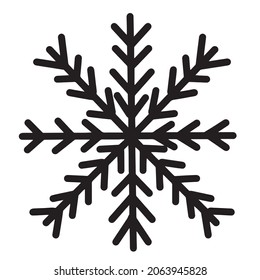 Fondo blanco copo de nieve, colección de diseño navideño. Ilustración vectorial, dibujo festivo.